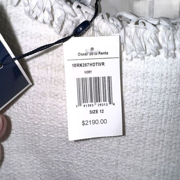 NWT Oscar De La Renta Bicolor Houndstooth Tweed Dress Sz 12 - Picture 4 of 10